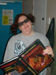 Cynthia dressed up for Nerd Night.