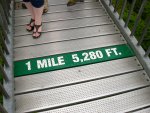 In the middle of the bridge: 1 Mile - 5,280 ft.