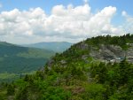 You can see a bit of the parking lot on the right.  We had to go up some stairs and climb a bit to get to the bridge.