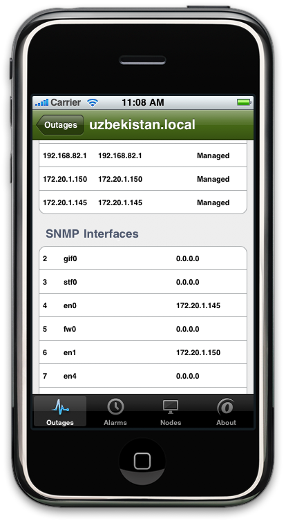 OpenNMS iPhone App: Node Detail (2)