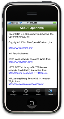 OpenNMS iPhone App: About