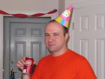 Seth, with a rakish Hello Kitty hat