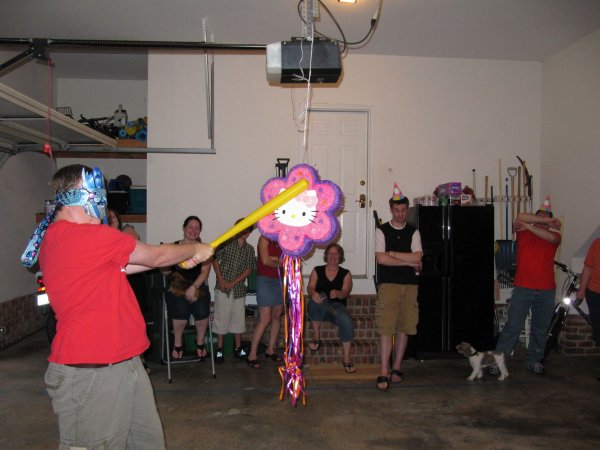 Louie smacks Hello Kitty right in the face