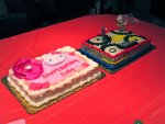 Hello Kitty cake with Transformers cake