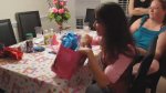 Holly opening presents
