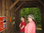 looking at some old pictures in the covered bridge