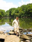 Matthew walking around on the rocks
