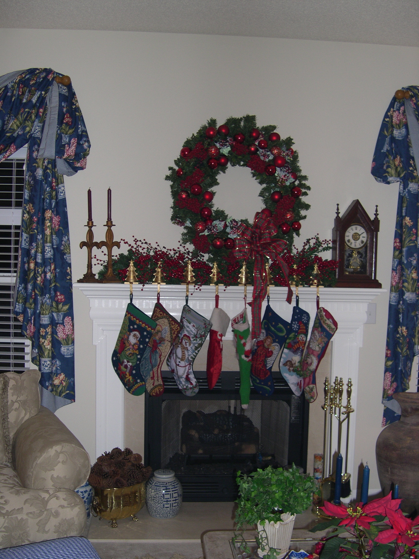 fireplace with stockings