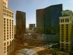 looking towards the strip out our window