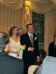 back down the aisle, man and wife