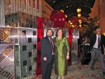 Ben and Cynthia in front of the giant presents