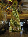a Christmas tree in the Bellagio lobby