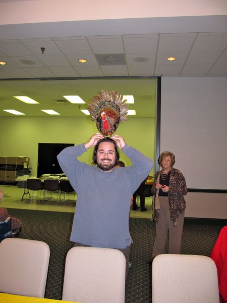 or, maybe, a turkey on his head