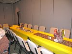 the tables laid out for Thanksgiving