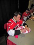 Brindy signing Stephanie's jersey
