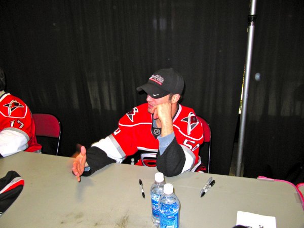 Rosie in the autograph line