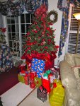 the tree, with presents