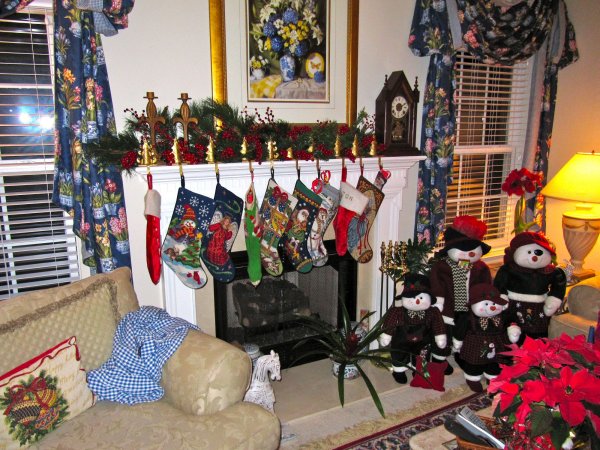 stockings on the fireplace