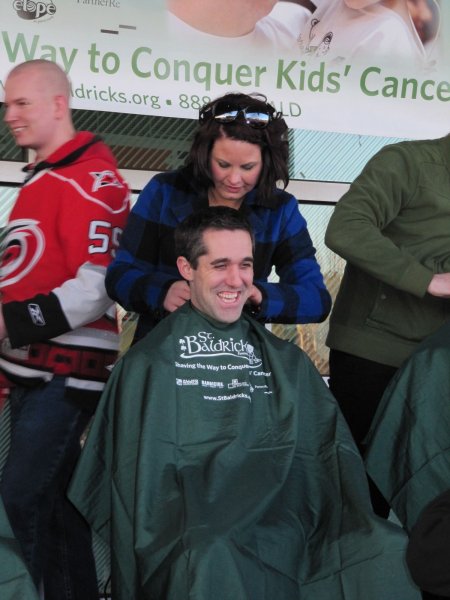Doug Warf was getting shaved too