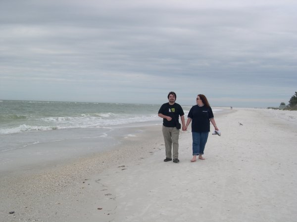 cynthia and I walking on the beach (2)