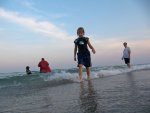 at the beach: Cameron, Lysa, Stephanie, and Mike