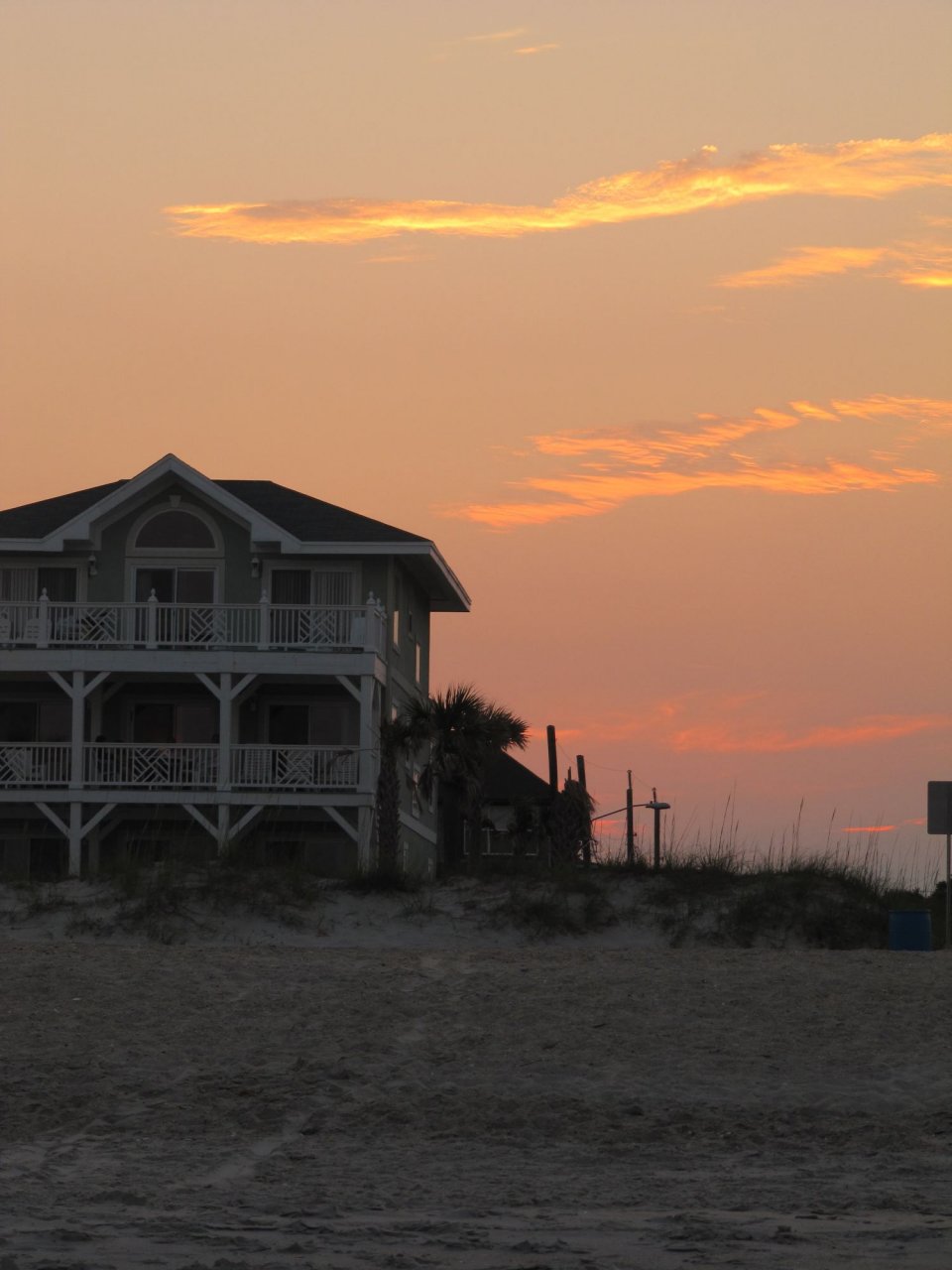 the beach house at sunset