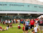 the crowd outside the RBC center