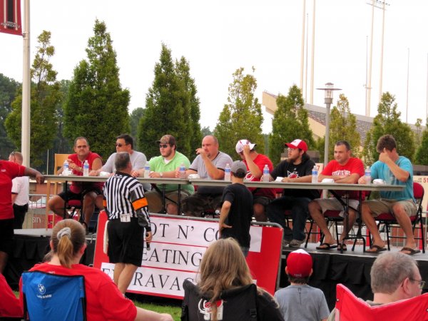 getting ready for the eating contest