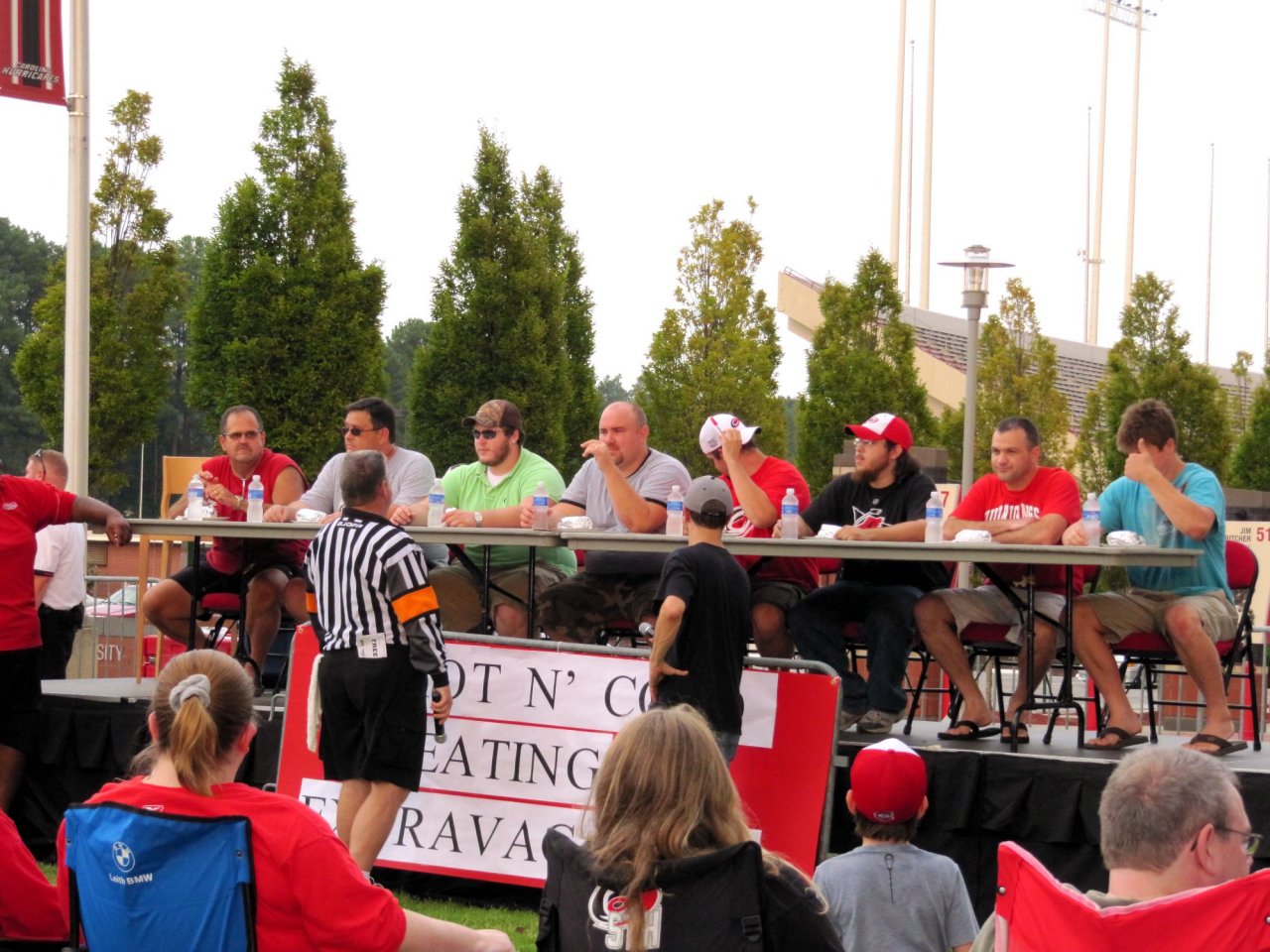 getting ready for the eating contest