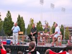 Chuck Kaiton, Paul Maurice, Joe Corvo, and Tom Barrasso