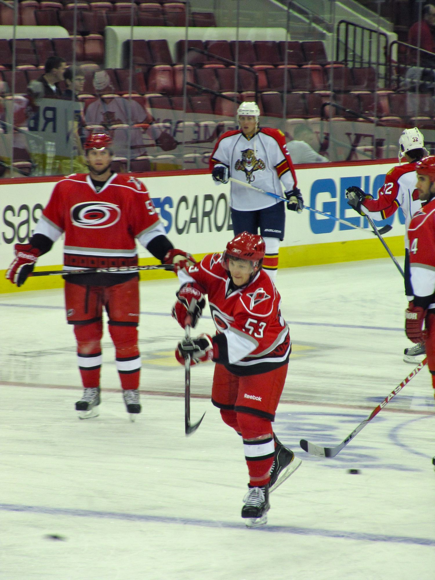Skinner taking a shot at warmups