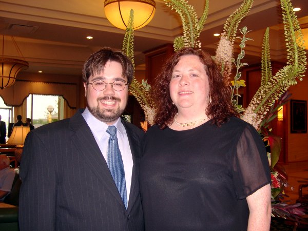 Cynthia and I (check out the binary tie!)