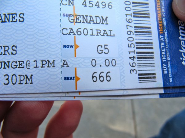 Tachi's seat: 666!
