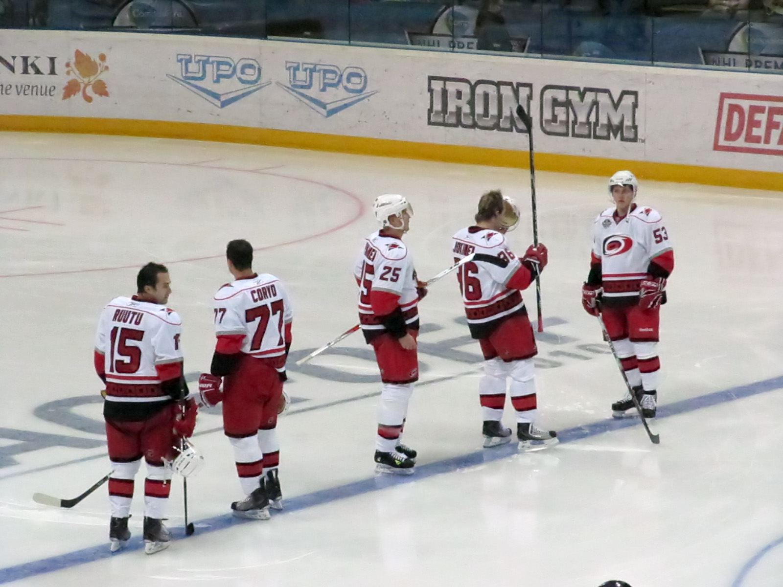 lining up for the national anthem