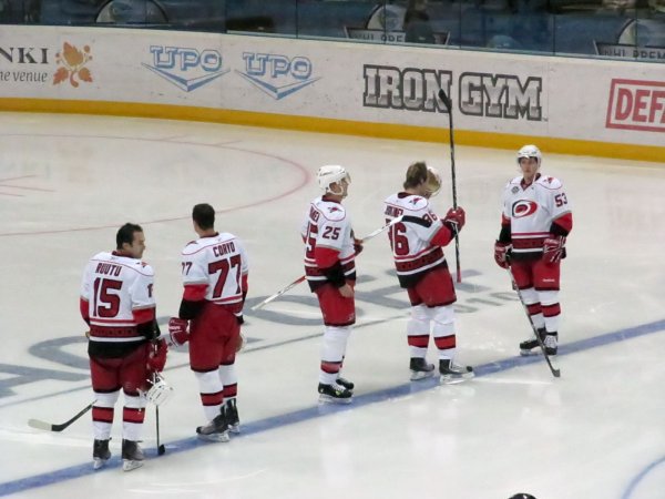 lining up for the national anthem
