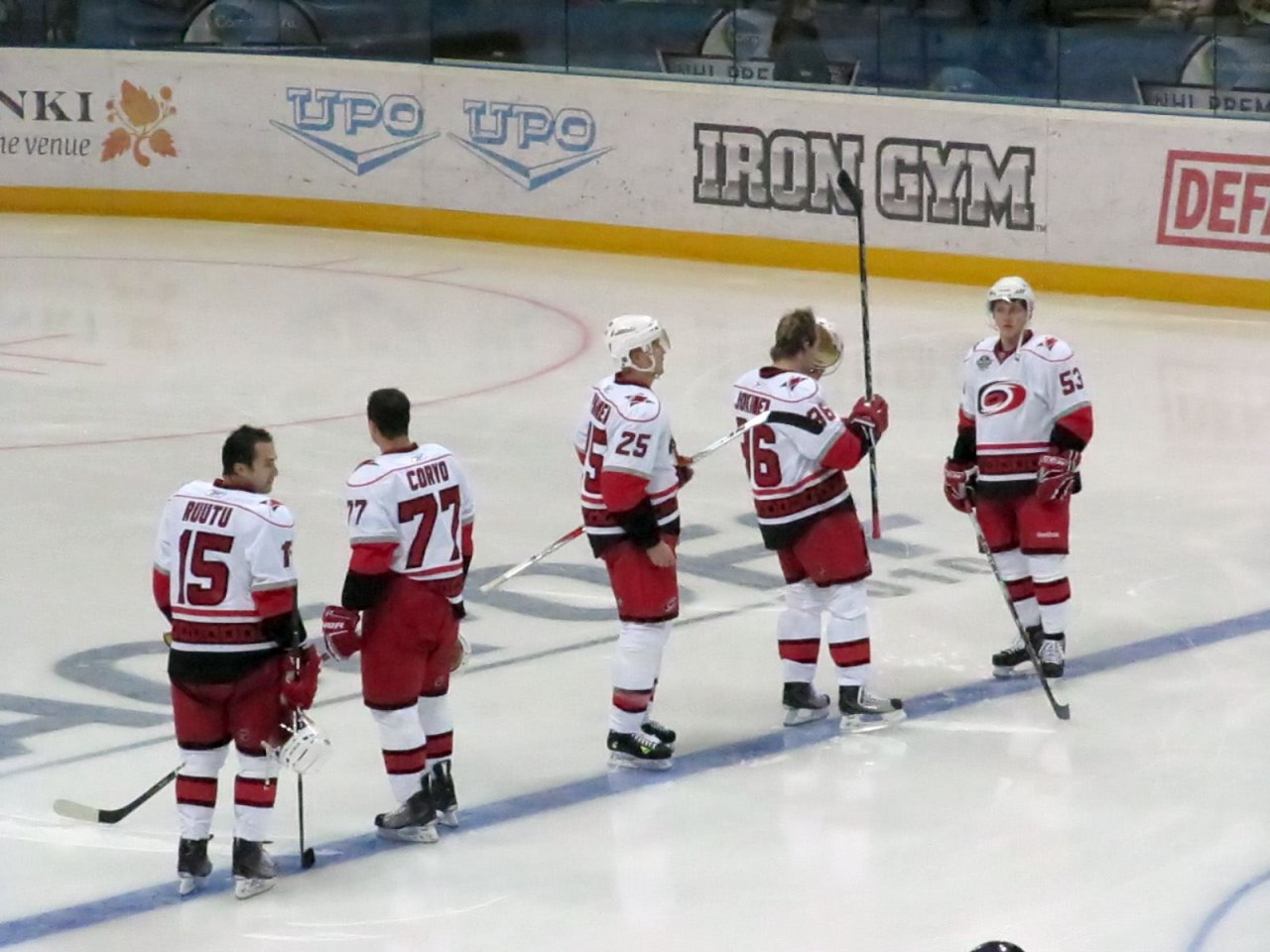 lining up for the national anthem