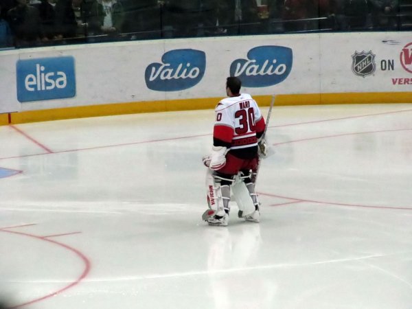 Ward during the national anthem