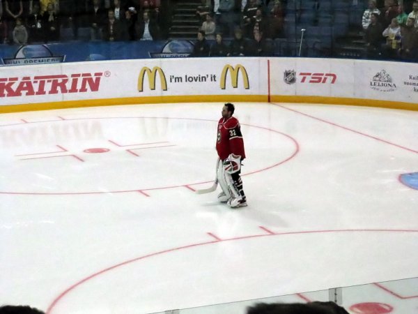 Backstrom during the national anthem