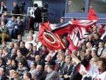 Hurricanes flags waving in the crowd