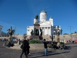 Alexander II statue outside of the Helsinki Cathedral.