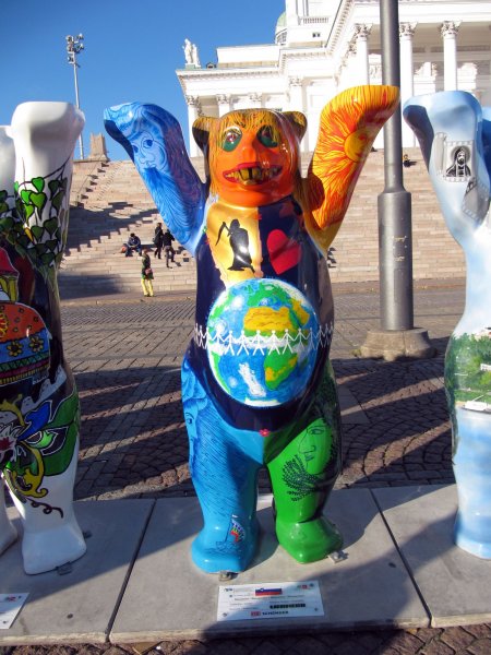 Slovenia Buddy Bear.  Needs to get his teeth worked on.