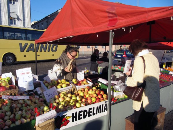 We walked southeast to the water's edge and found a market.