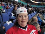 Cynthia in her NHL 11 helmet