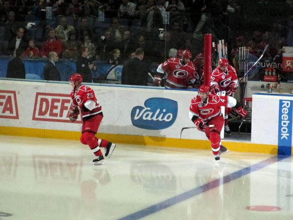 starters coming out on the ice
