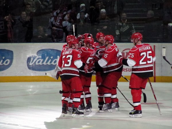 celebrating the win