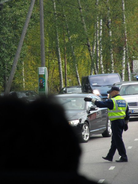 we got stopped for an important police escort for 10 minutes