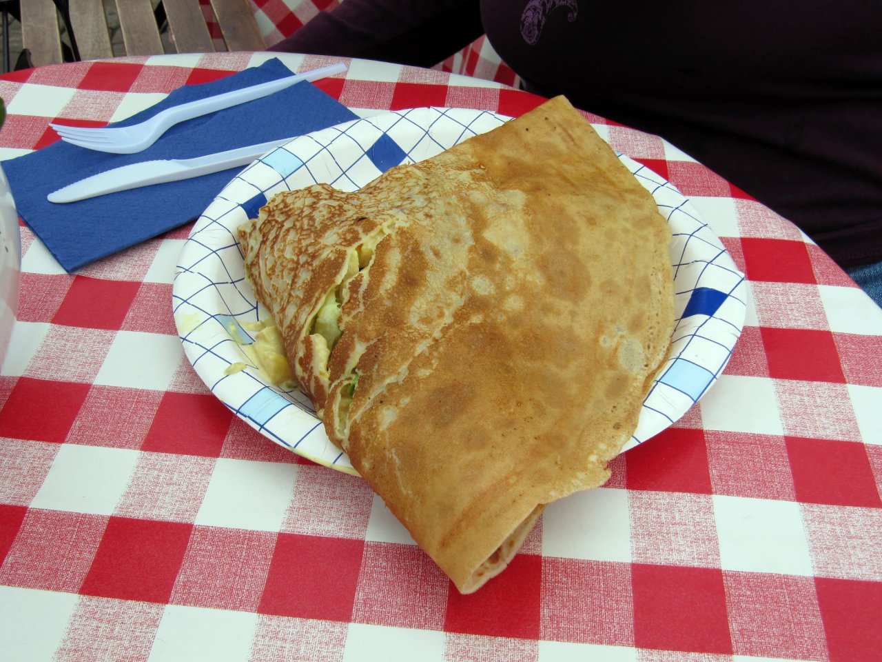 Cynthia's chicken, mango, and curry crepe