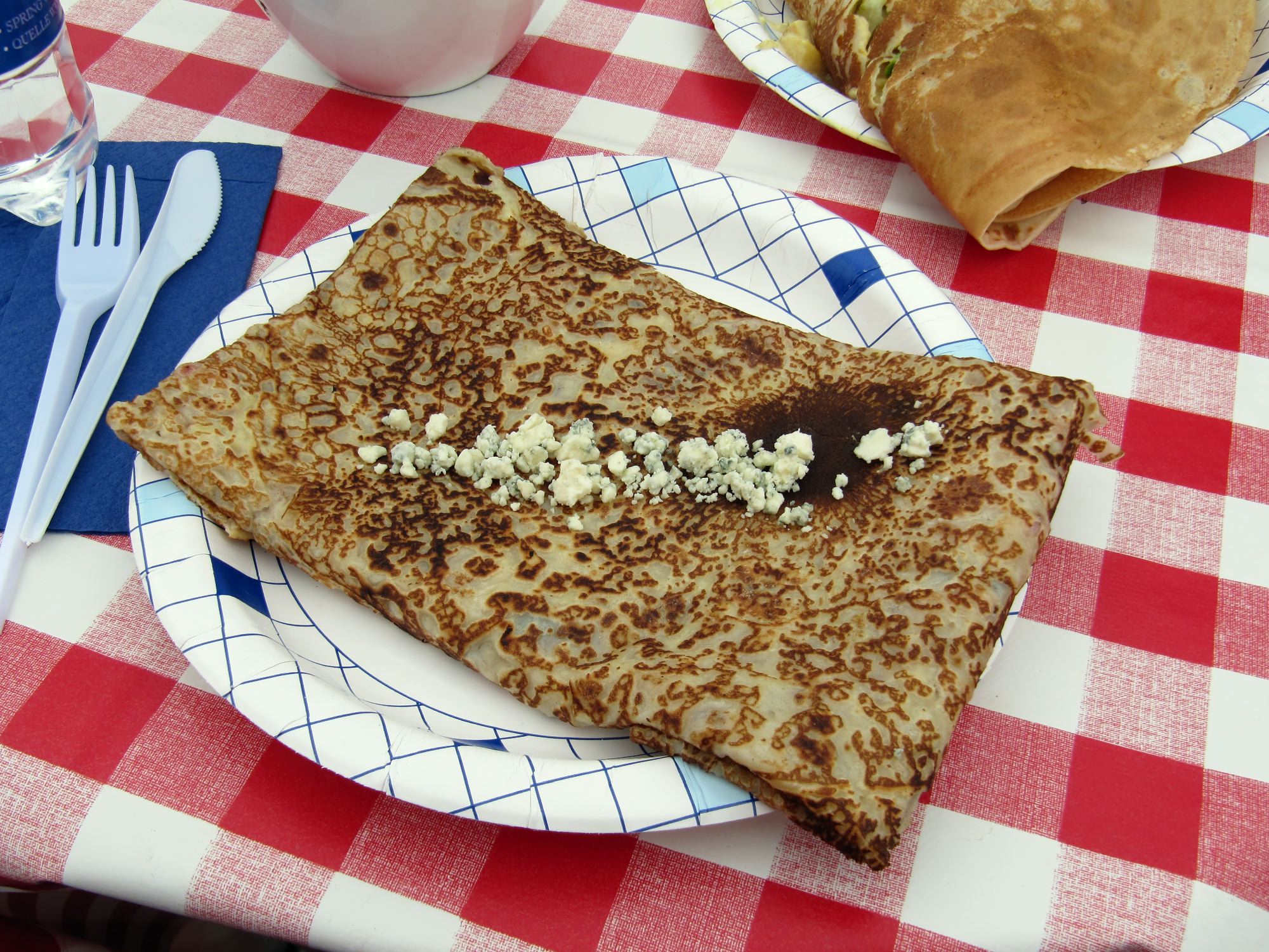 Ben's blue cheese and ham crepe