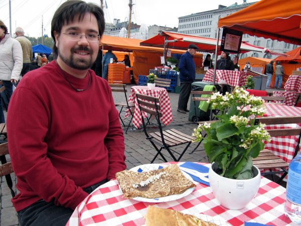 Ben, posing with his crepe