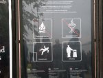 no fires, no grills, but apparently you're allowed to fall, and to throw away trash